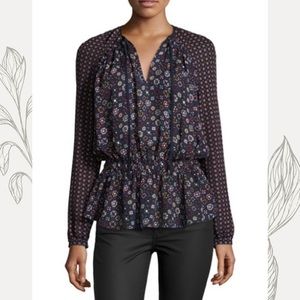 10 Crosby Derek Lam navy blue silk blouse, size 8